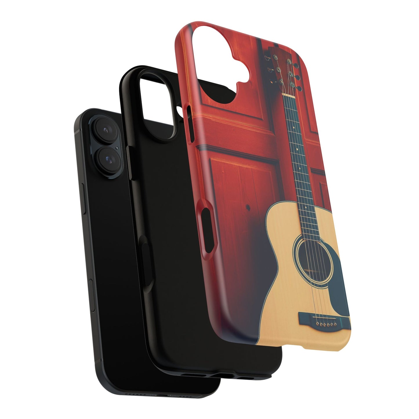 Guitar Phone Case, Tough Cases for Musicians, Unique Gift for Guitar Lovers, Music Themed Tech Accessory, Acoustic Guitar Design