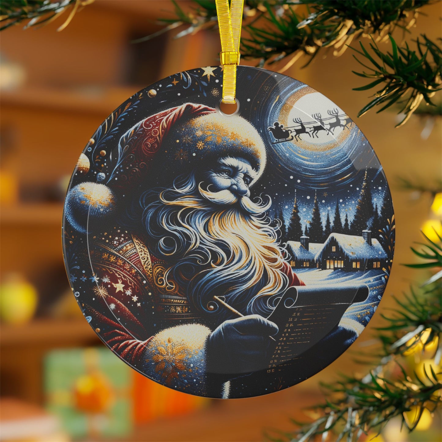 Glass Ornaments: Starry Night Christmas