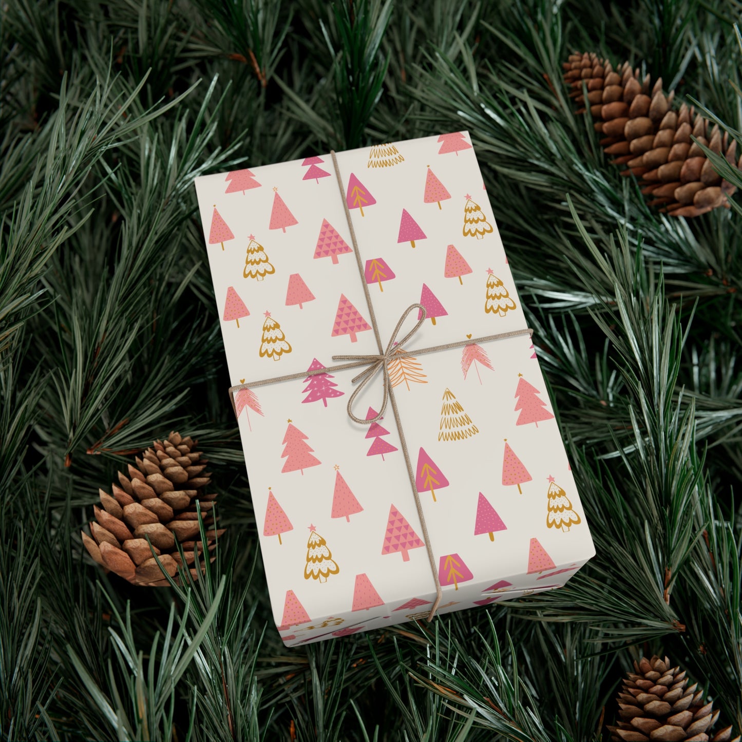 Wrapping Papers: Pink and Gold Christmas Tree