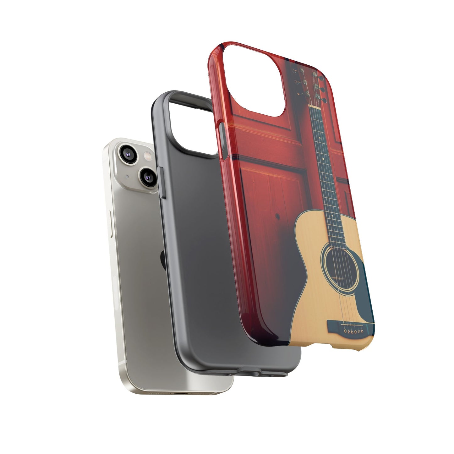 Guitar Phone Case, Tough Cases for Musicians, Unique Gift for Guitar Lovers, Music Themed Tech Accessory, Acoustic Guitar Design