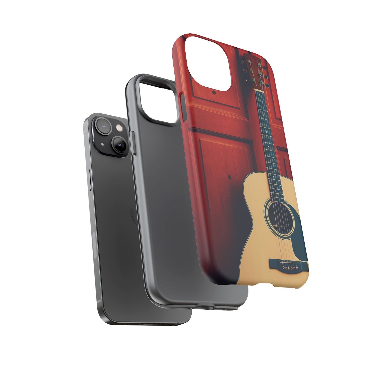 Guitar Phone Case, Tough Cases for Musicians, Unique Gift for Guitar Lovers, Music Themed Tech Accessory, Acoustic Guitar Design