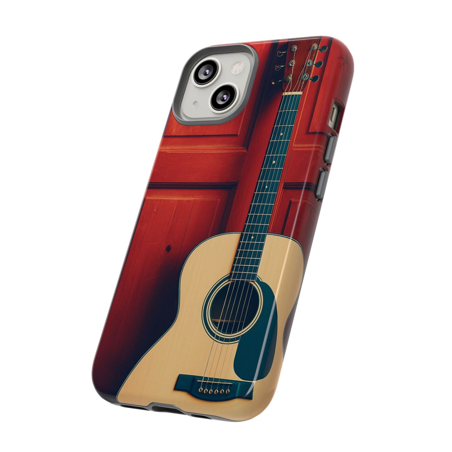 Guitar Phone Case, Tough Cases for Musicians, Unique Gift for Guitar Lovers, Music Themed Tech Accessory, Acoustic Guitar Design