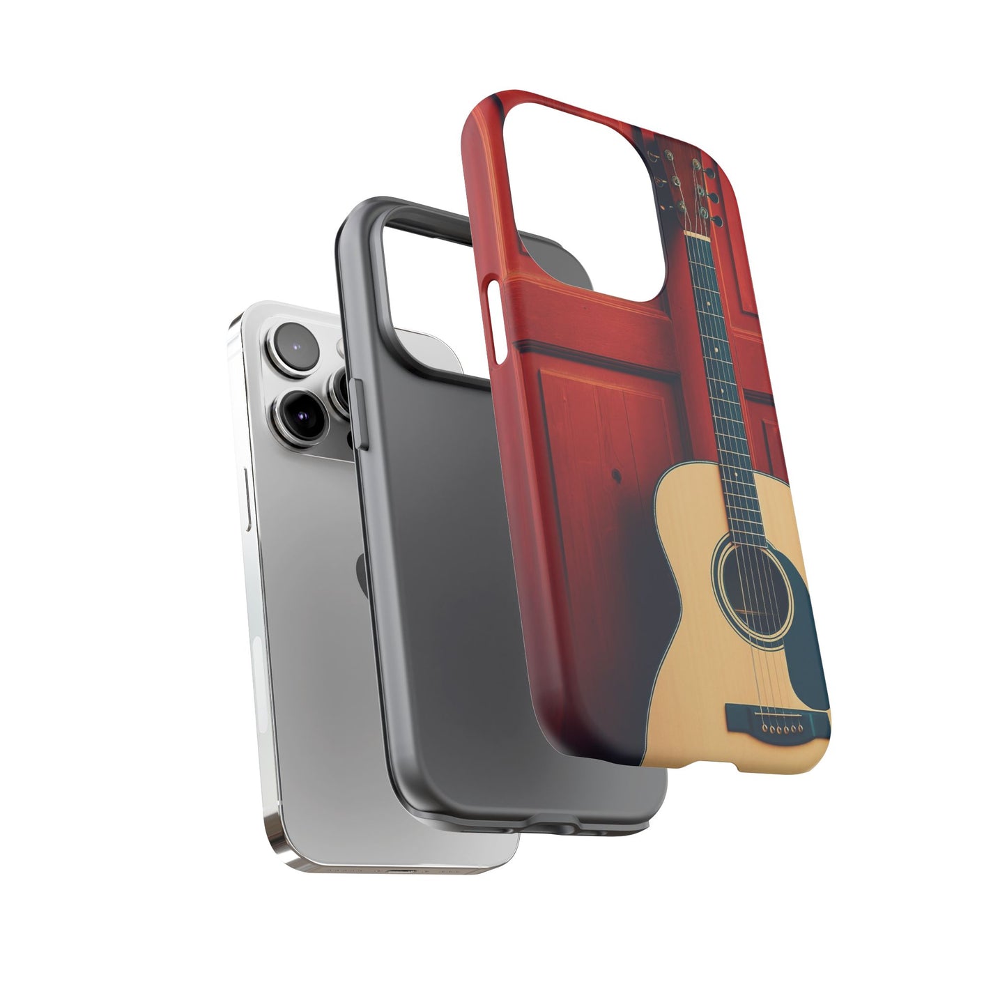 Guitar Phone Case, Tough Cases for Musicians, Unique Gift for Guitar Lovers, Music Themed Tech Accessory, Acoustic Guitar Design