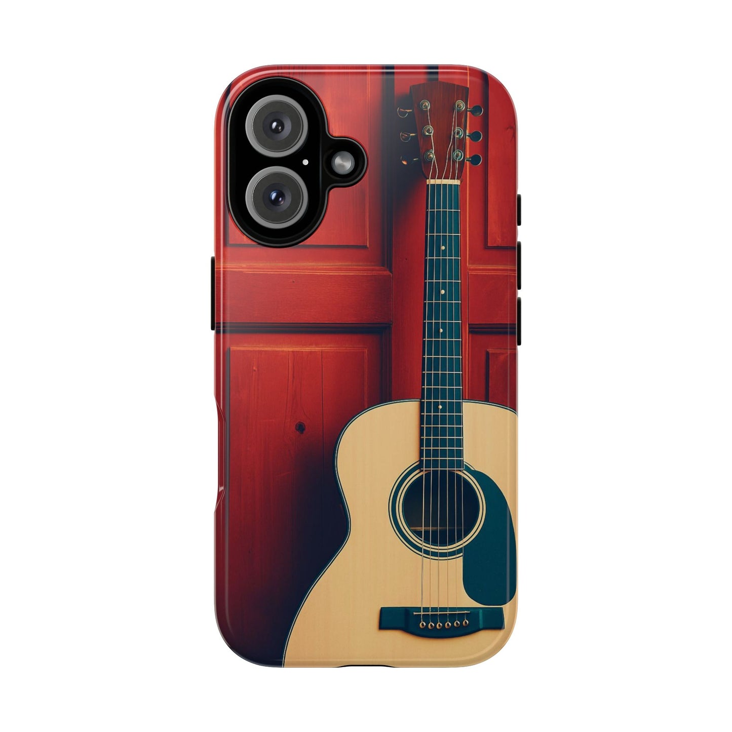 Guitar Phone Case, Tough Cases for Musicians, Unique Gift for Guitar Lovers, Music Themed Tech Accessory, Acoustic Guitar Design