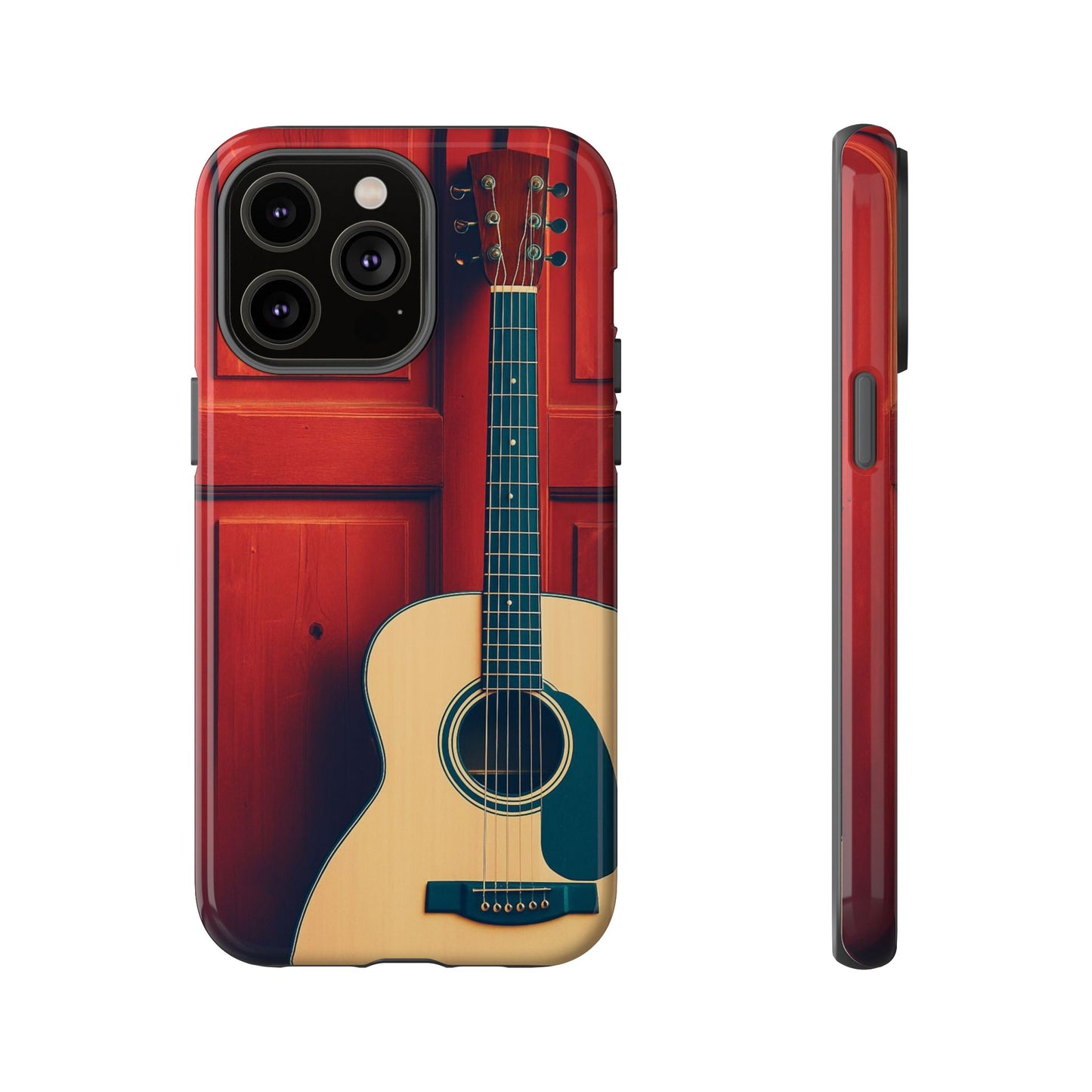 Guitar Phone Case, Tough Cases for Musicians, Unique Gift for Guitar Lovers, Music Themed Tech Accessory, Acoustic Guitar Design