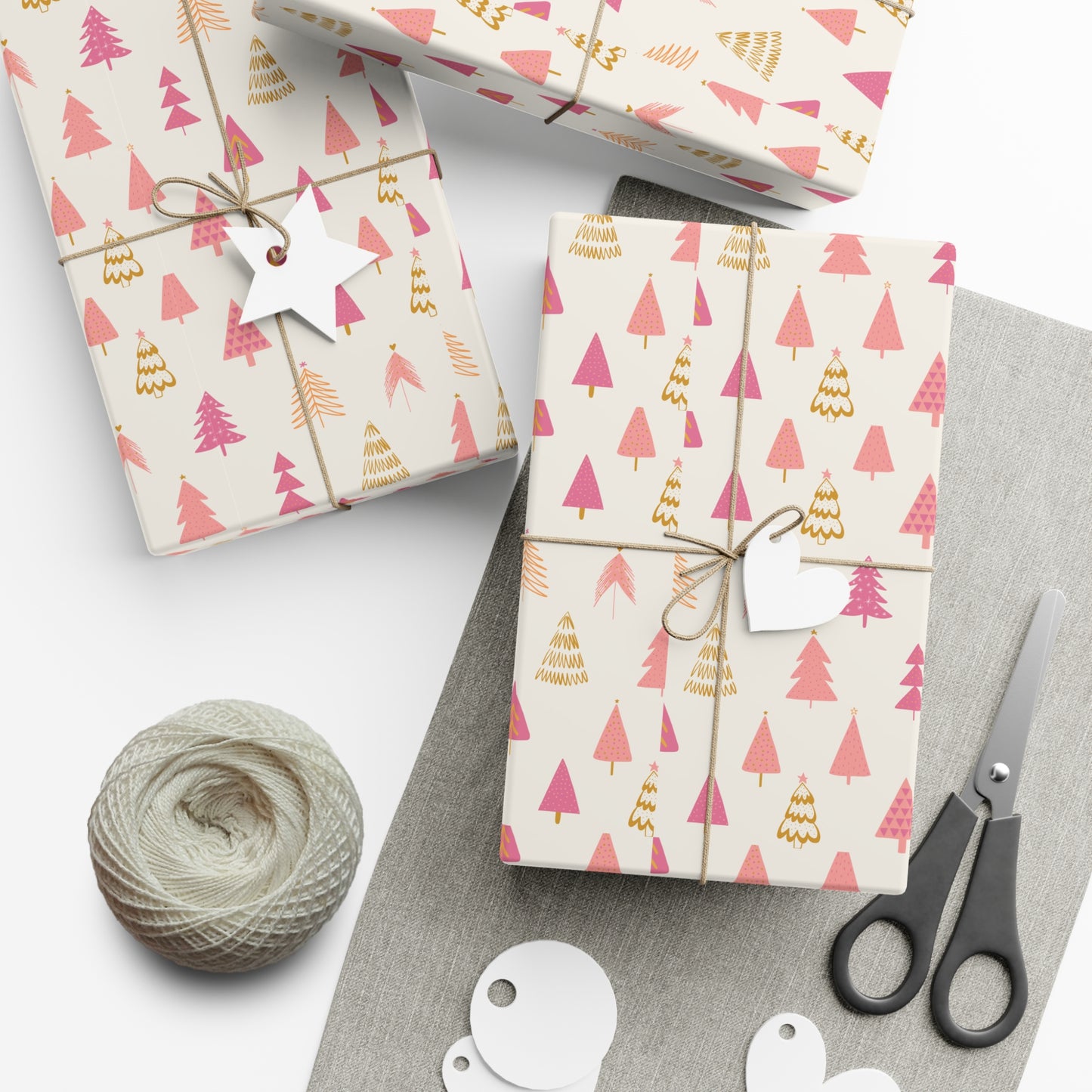 Wrapping Papers: Pink and Gold Christmas Tree