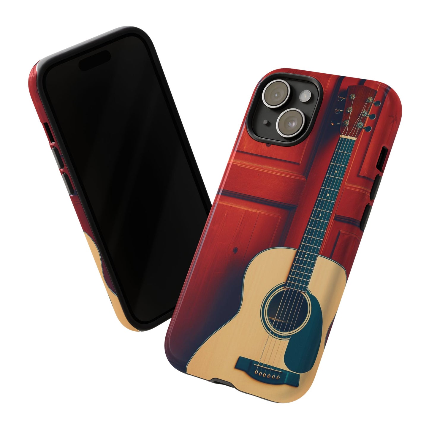 Guitar Phone Case, Tough Cases for Musicians, Unique Gift for Guitar Lovers, Music Themed Tech Accessory, Acoustic Guitar Design