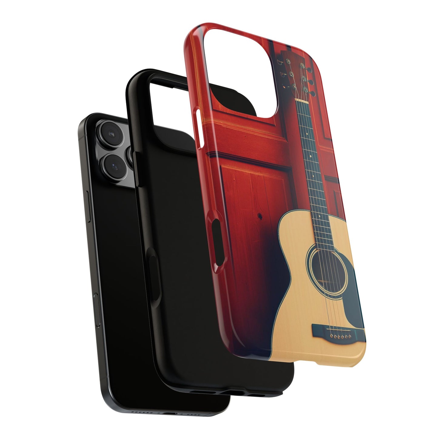 Guitar Phone Case, Tough Cases for Musicians, Unique Gift for Guitar Lovers, Music Themed Tech Accessory, Acoustic Guitar Design