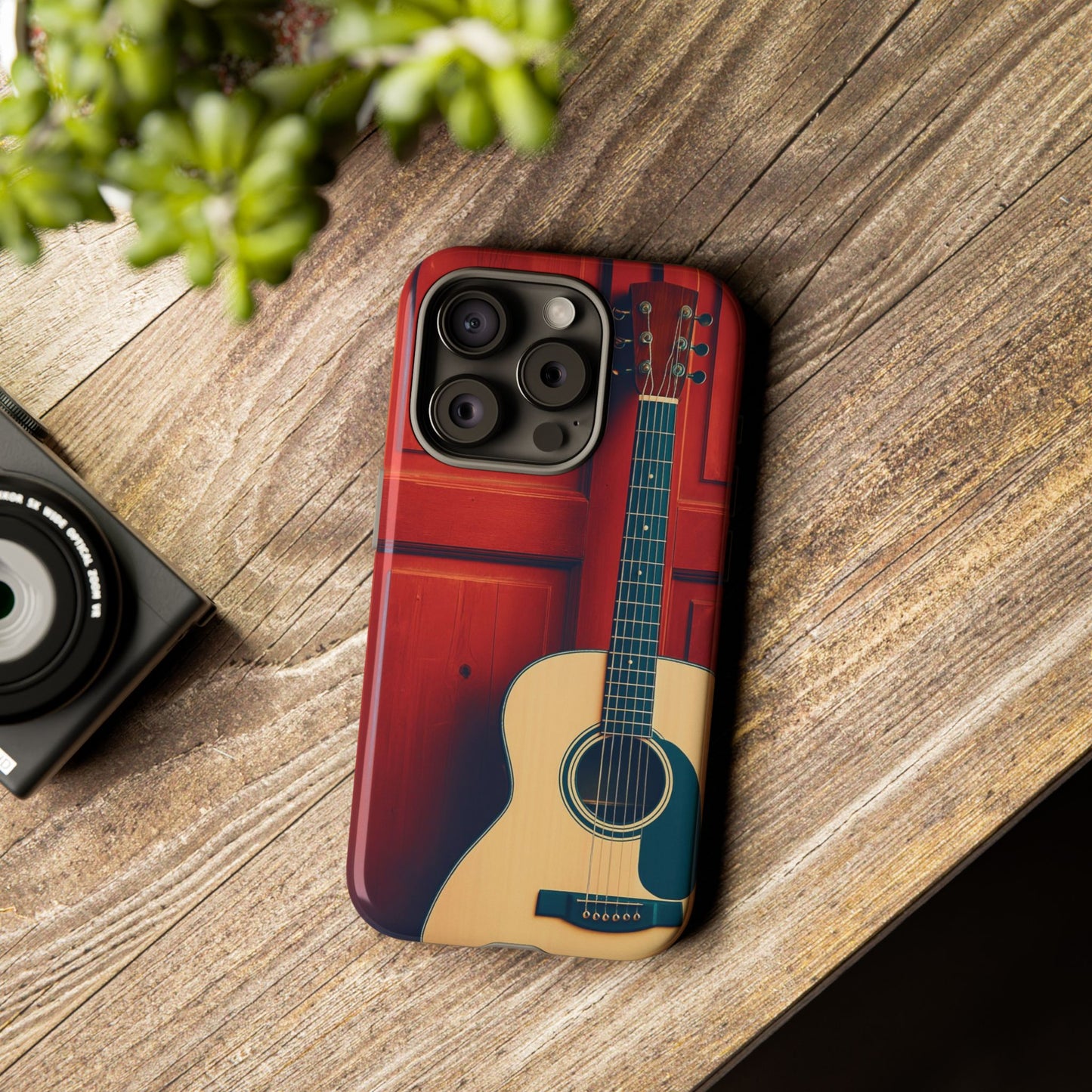 Guitar Phone Case, Tough Cases for Musicians, Unique Gift for Guitar Lovers, Music Themed Tech Accessory, Acoustic Guitar Design