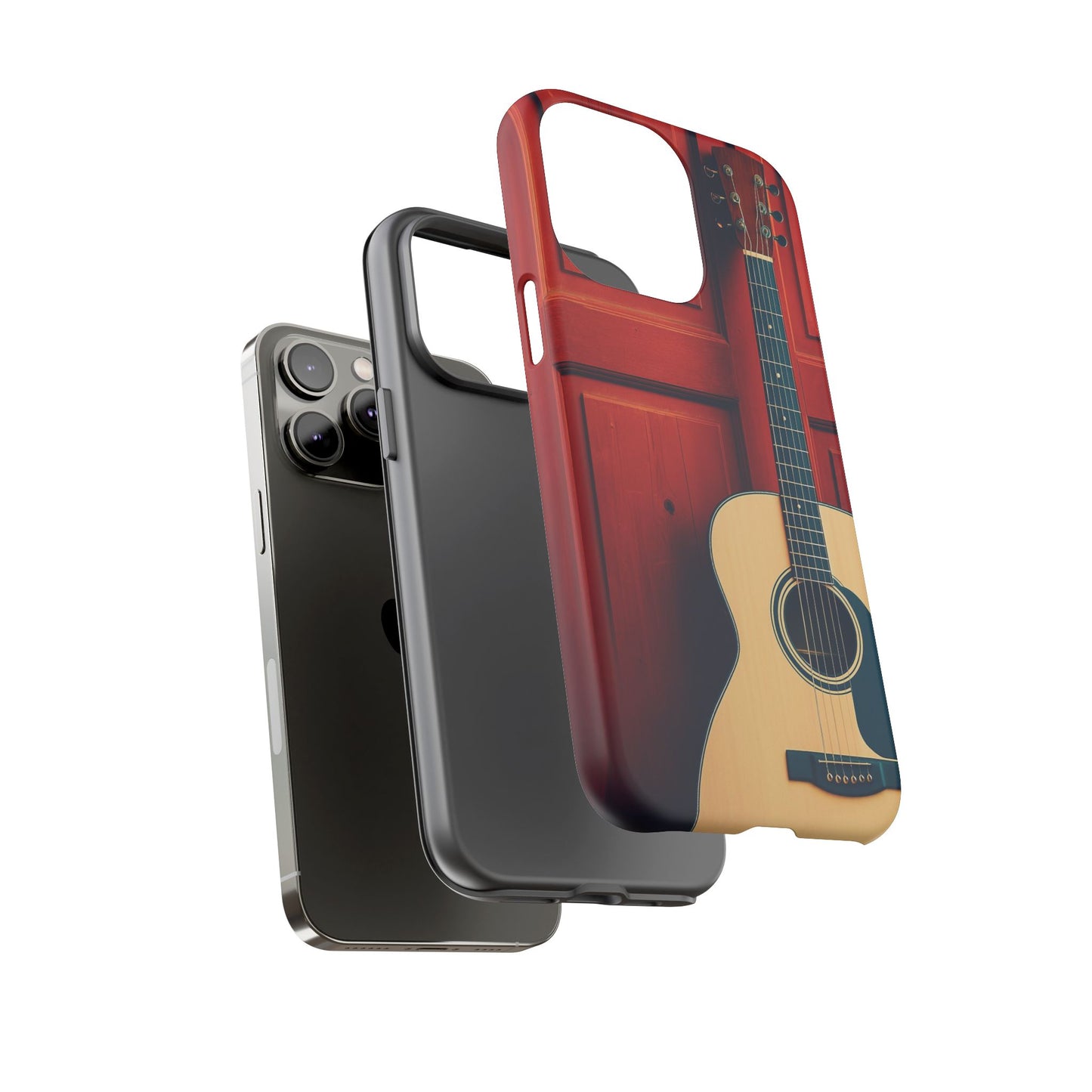 Guitar Phone Case, Tough Cases for Musicians, Unique Gift for Guitar Lovers, Music Themed Tech Accessory, Acoustic Guitar Design