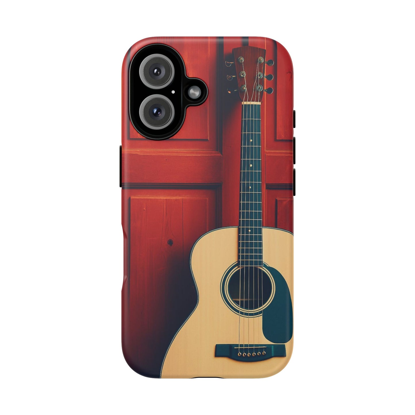 Guitar Phone Case, Tough Cases for Musicians, Unique Gift for Guitar Lovers, Music Themed Tech Accessory, Acoustic Guitar Design