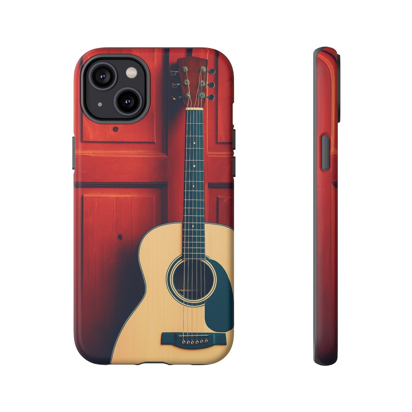 Guitar Phone Case, Tough Cases for Musicians, Unique Gift for Guitar Lovers, Music Themed Tech Accessory, Acoustic Guitar Design