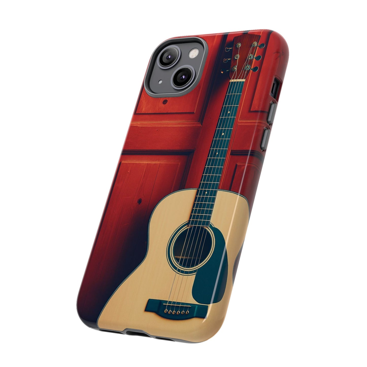 Guitar Phone Case, Tough Cases for Musicians, Unique Gift for Guitar Lovers, Music Themed Tech Accessory, Acoustic Guitar Design