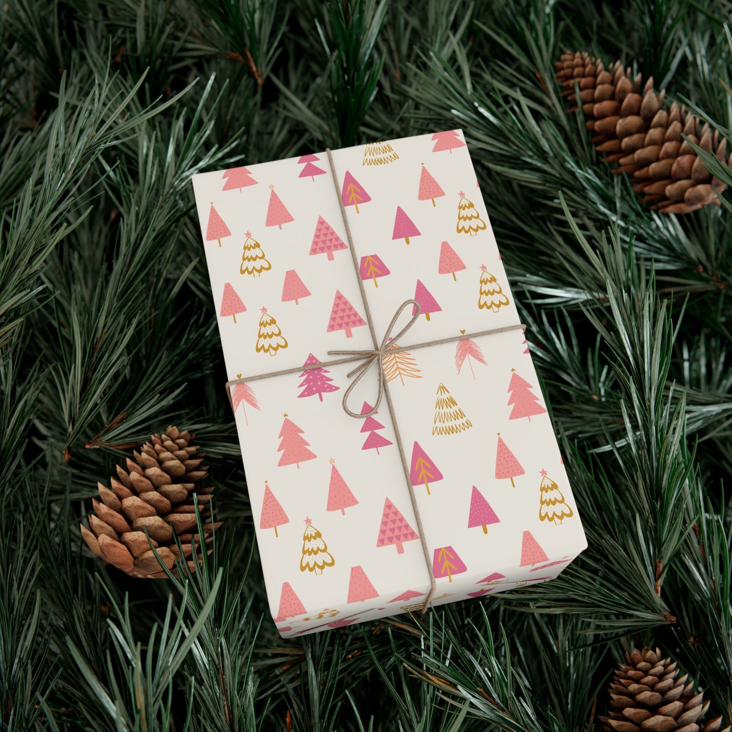 Wrapping Papers: Pink and Gold Christmas Tree