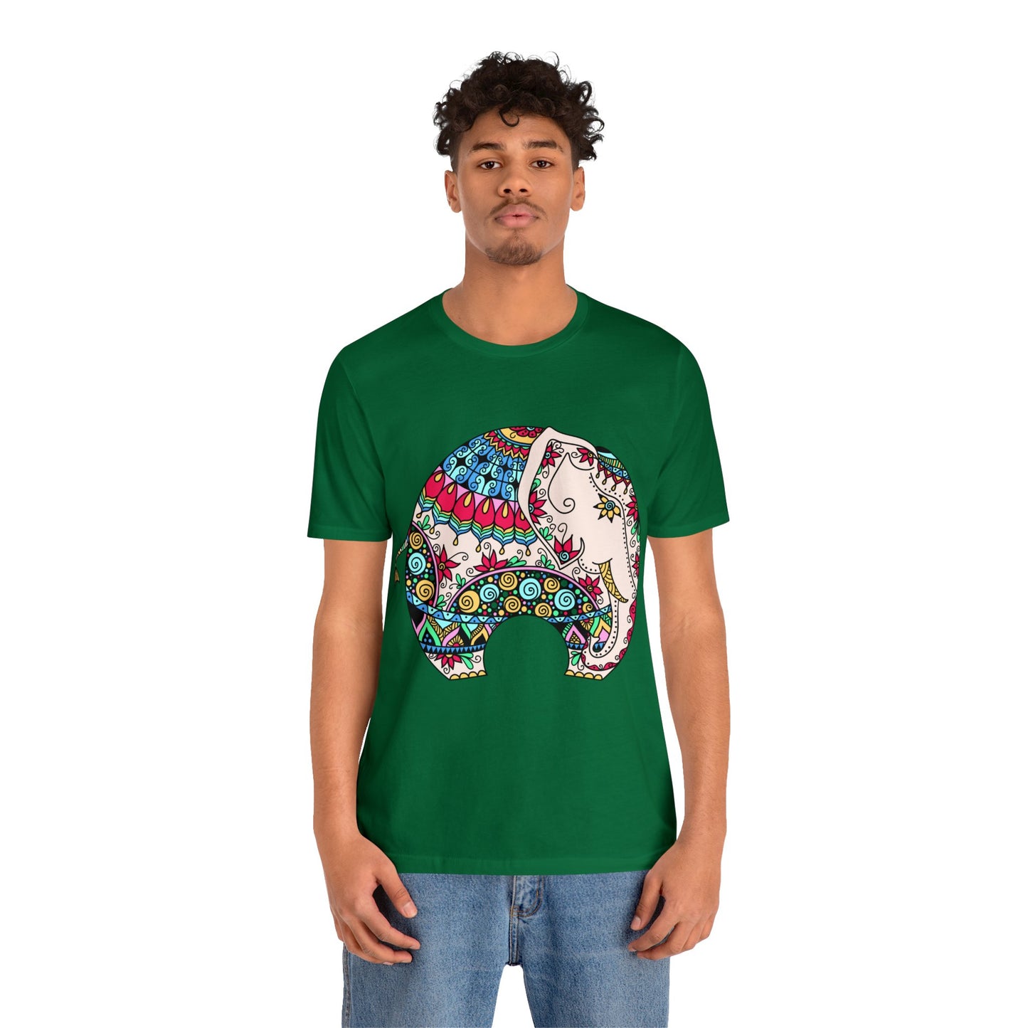 ELEPHANT INDIAN MUGHAL Art Jersey Short Sleeve Tee