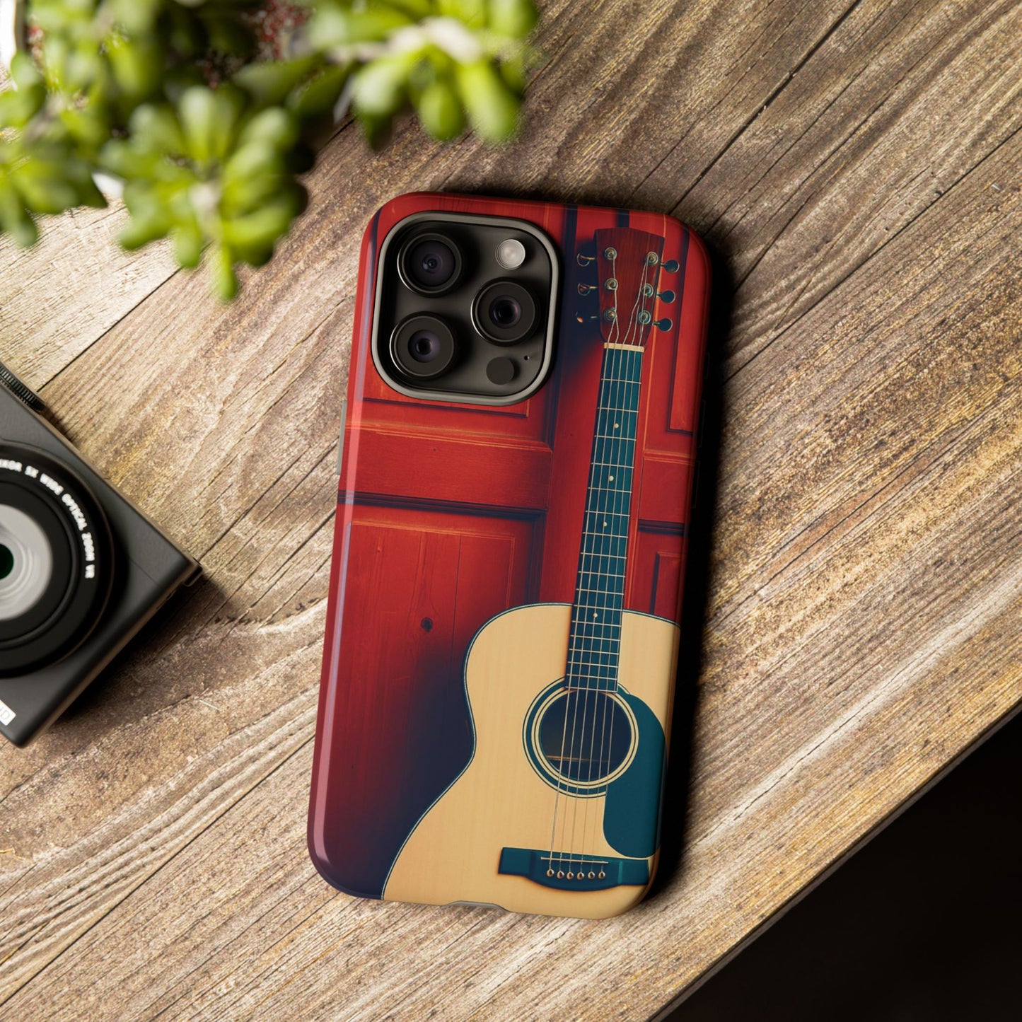 Guitar Phone Case, Tough Cases for Musicians, Unique Gift for Guitar Lovers, Music Themed Tech Accessory, Acoustic Guitar Design