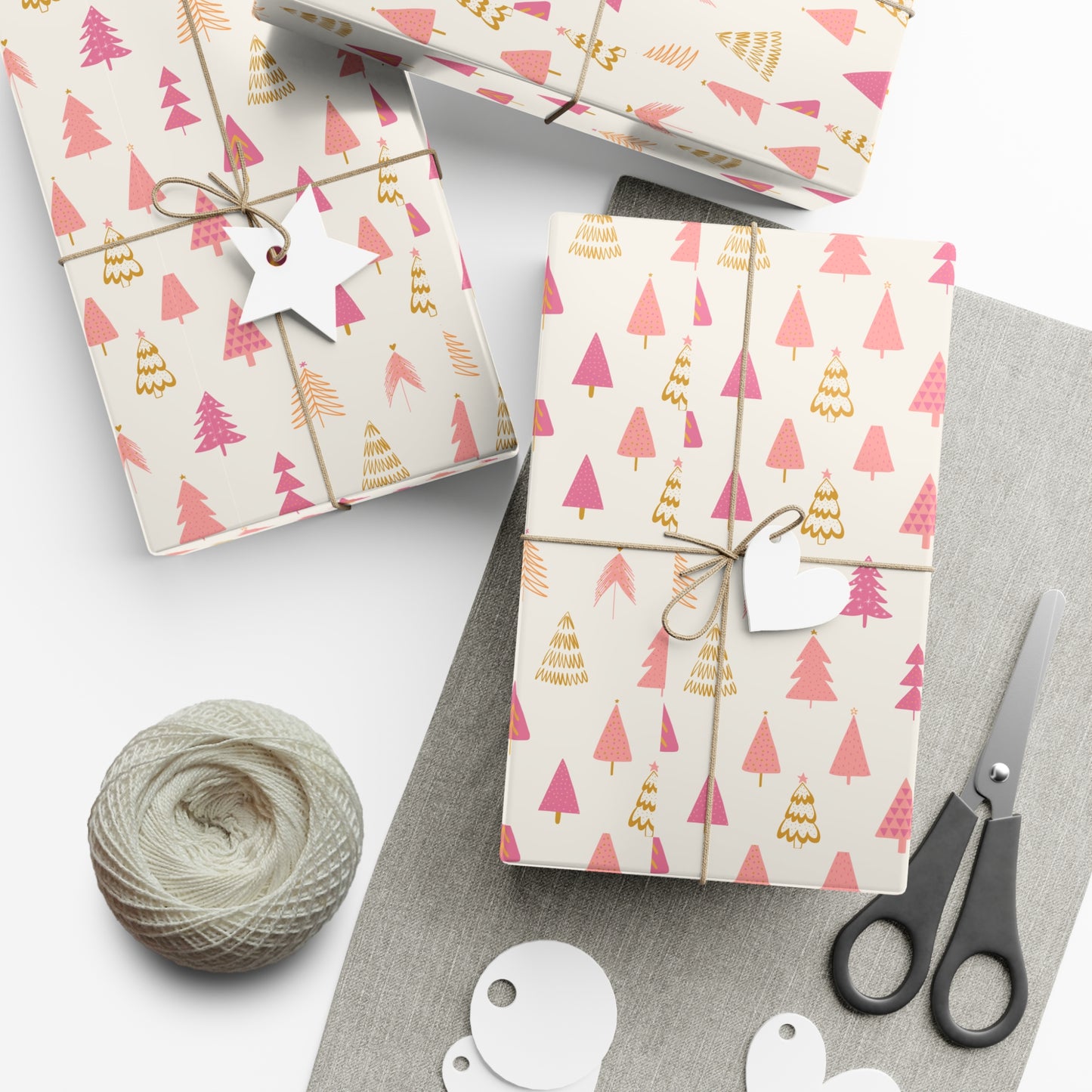 Wrapping Papers: Pink and Gold Christmas Tree