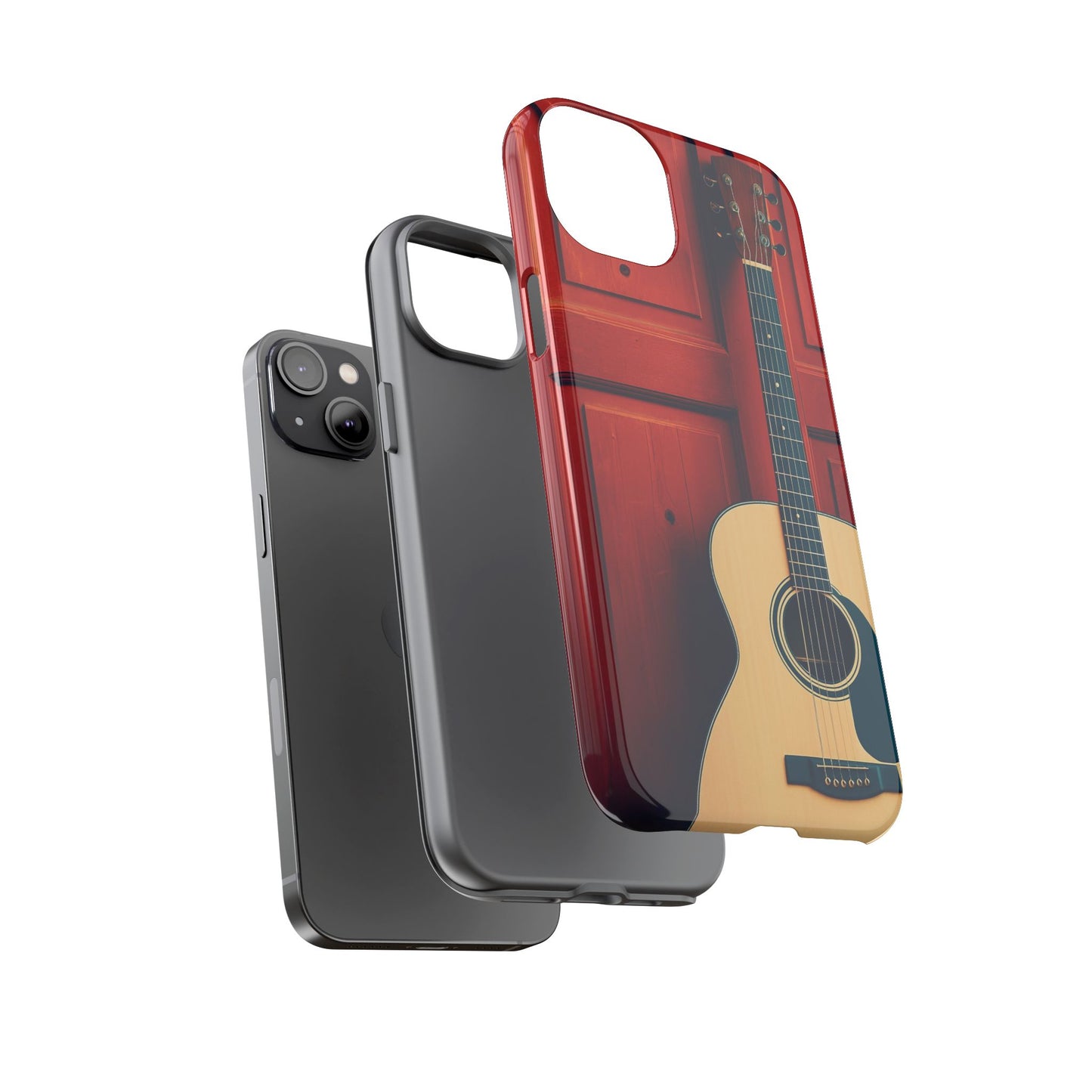 Guitar Phone Case, Tough Cases for Musicians, Unique Gift for Guitar Lovers, Music Themed Tech Accessory, Acoustic Guitar Design