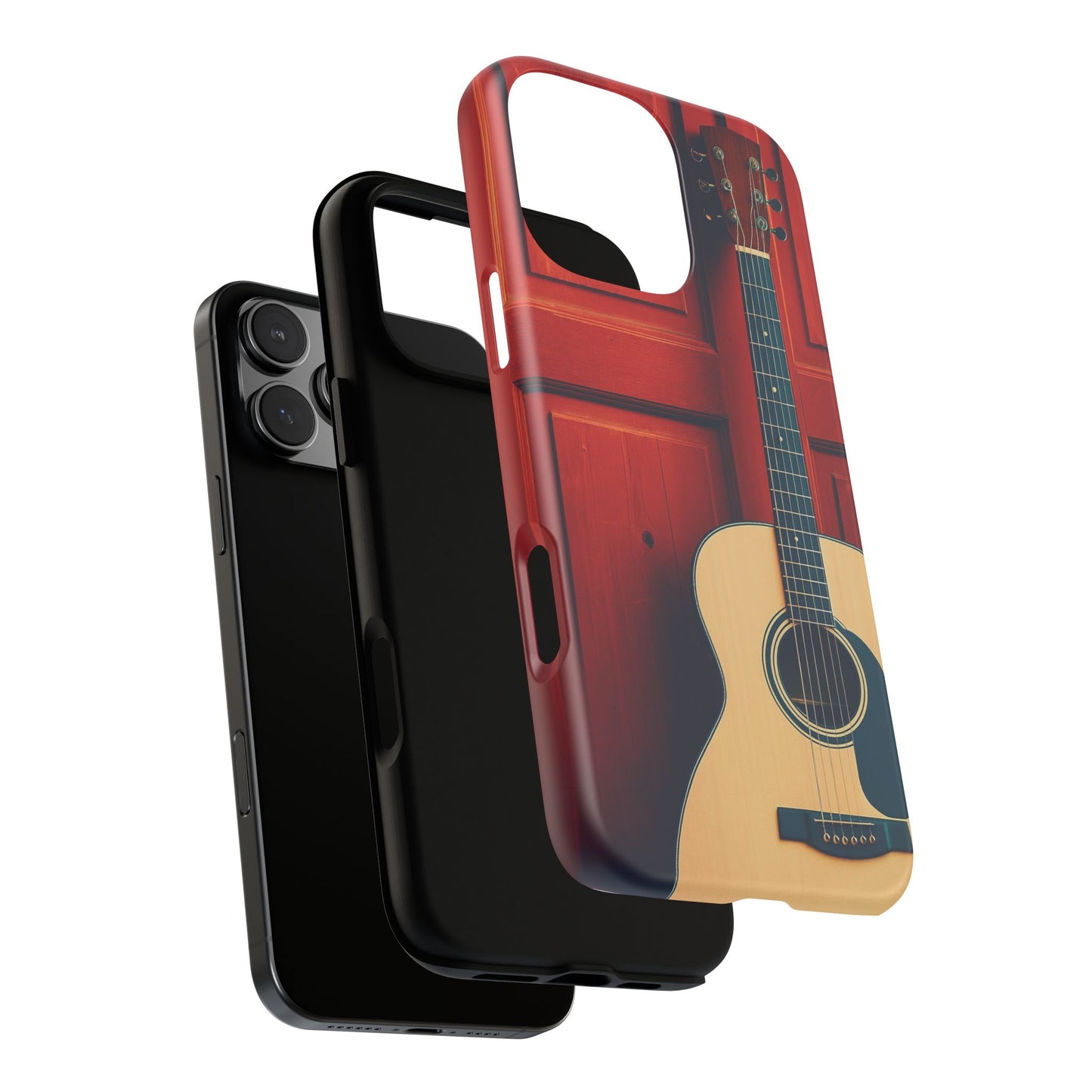Guitar Phone Case, Tough Cases for Musicians, Unique Gift for Guitar Lovers, Music Themed Tech Accessory, Acoustic Guitar Design
