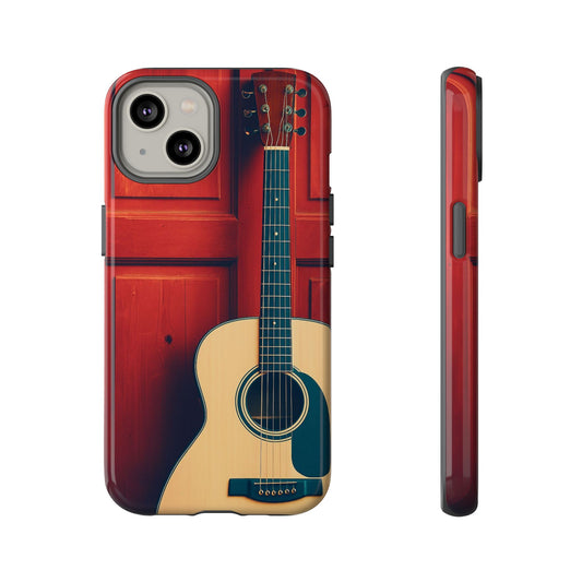 Guitar Phone Case, Tough Cases for Musicians, Unique Gift for Guitar Lovers, Music Themed Tech Accessory, Acoustic Guitar Design