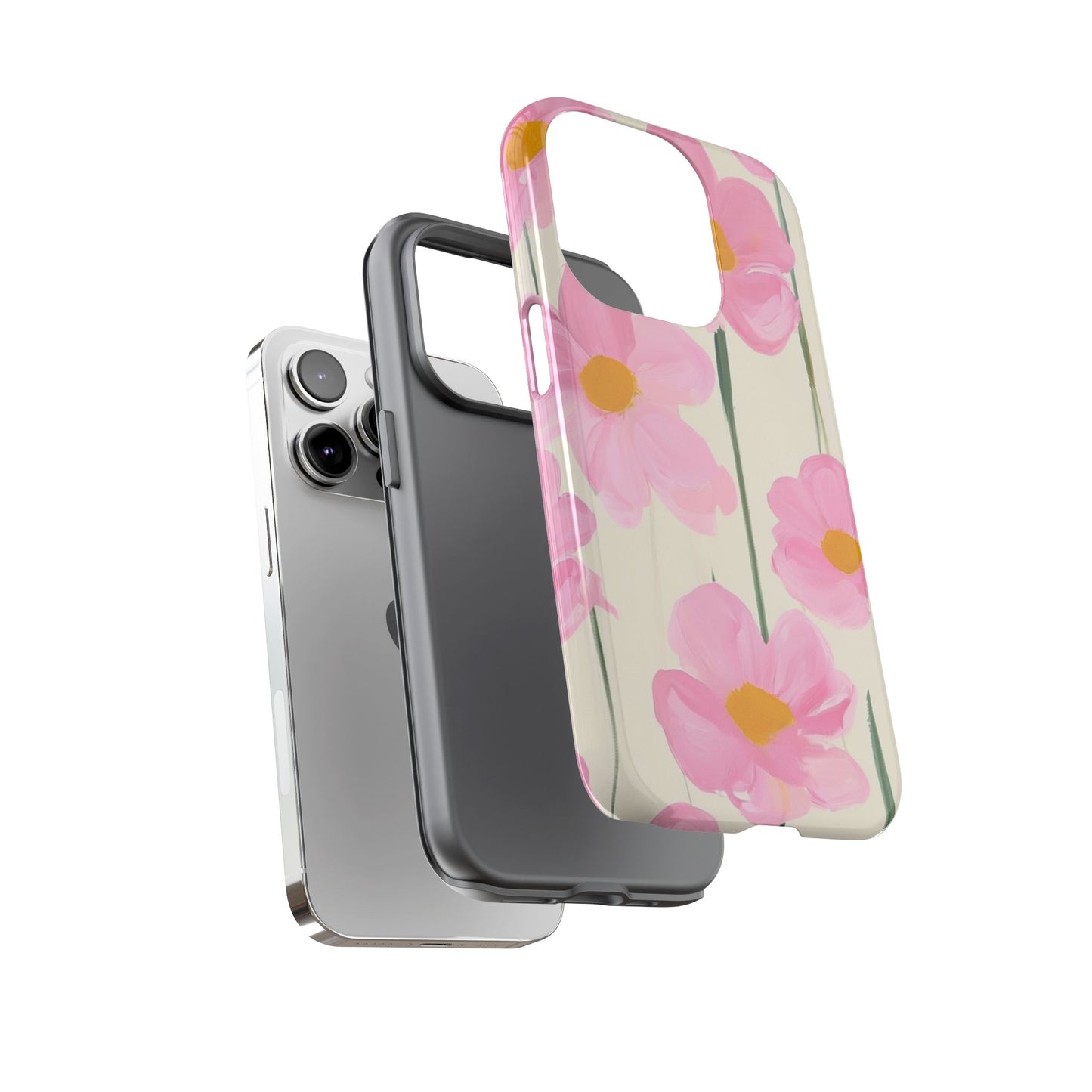 Floral Phone Case, Stylish Tough Case for iPhone, Protective Cover, Gifts for Her, Spring Vibes, Flower Design /