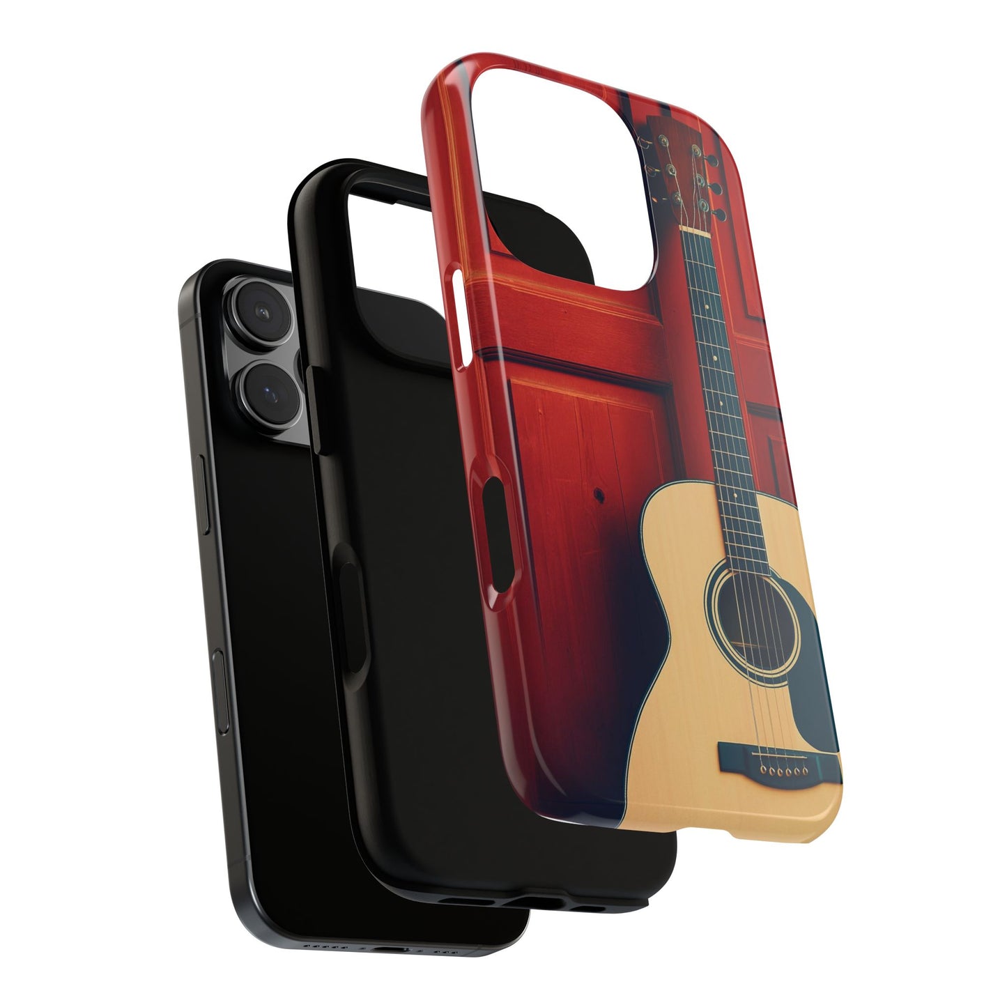 Guitar Phone Case, Tough Cases for Musicians, Unique Gift for Guitar Lovers, Music Themed Tech Accessory, Acoustic Guitar Design