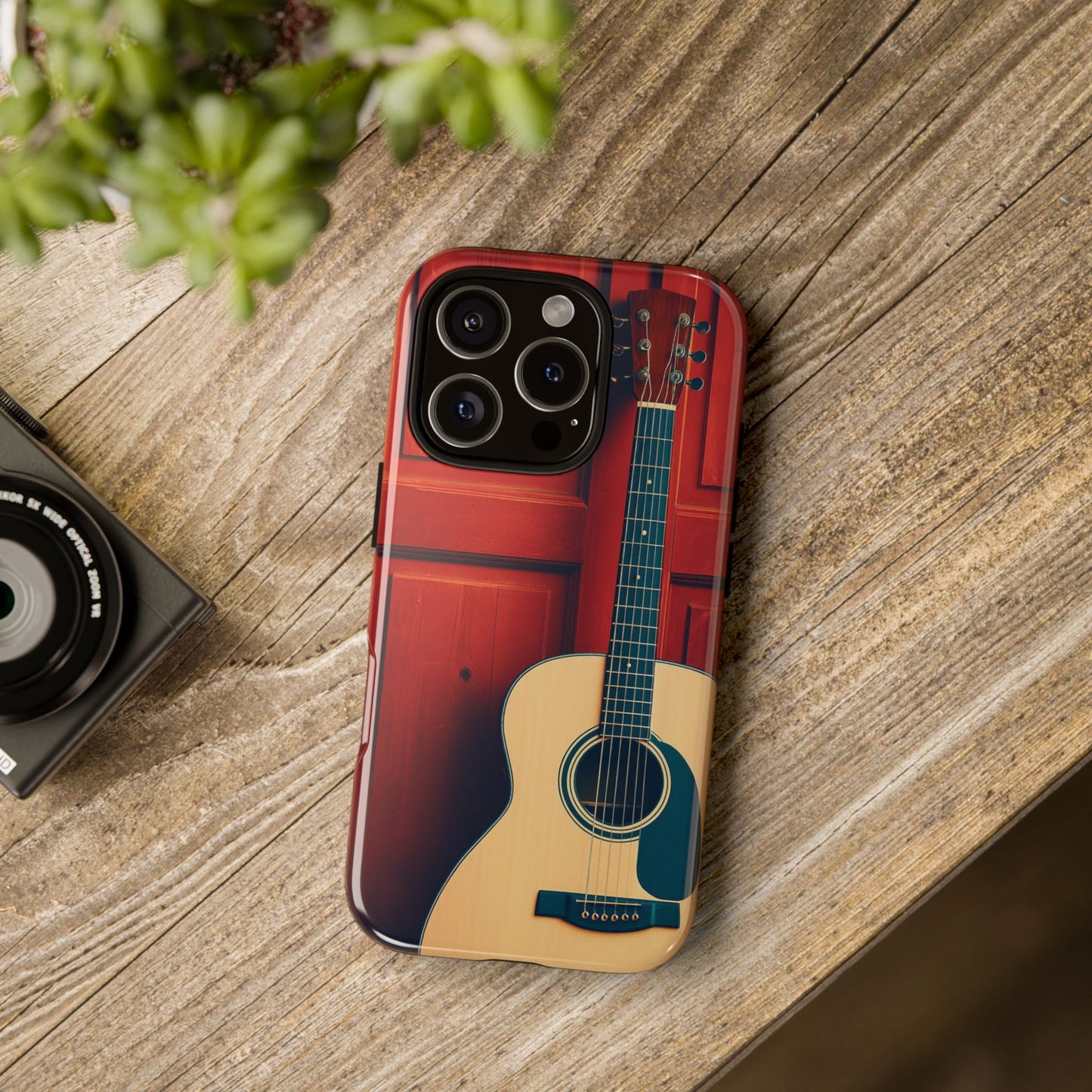 Guitar Phone Case, Tough Cases for Musicians, Unique Gift for Guitar Lovers, Music Themed Tech Accessory, Acoustic Guitar Design