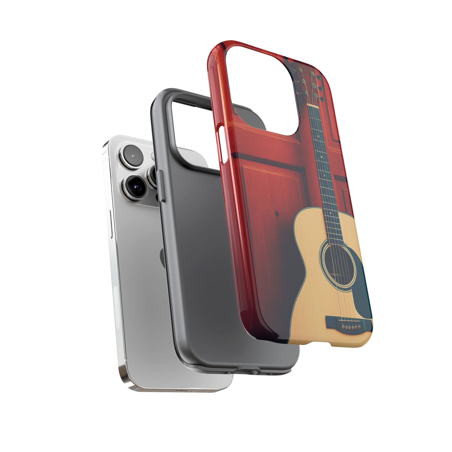 Guitar Phone Case, Tough Cases for Musicians, Unique Gift for Guitar Lovers, Music Themed Tech Accessory, Acoustic Guitar Design