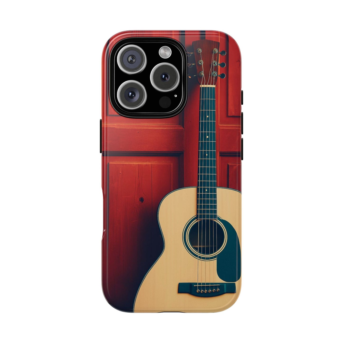 Guitar Phone Case, Tough Cases for Musicians, Unique Gift for Guitar Lovers, Music Themed Tech Accessory, Acoustic Guitar Design