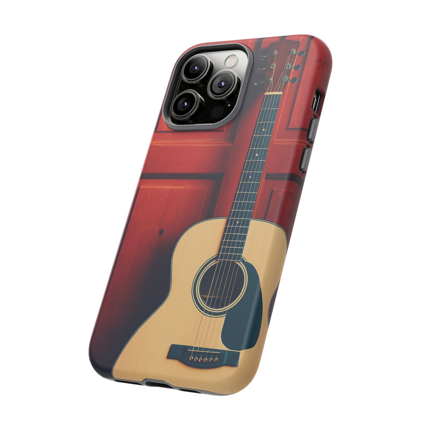 Guitar Phone Case, Tough Cases for Musicians, Unique Gift for Guitar Lovers, Music Themed Tech Accessory, Acoustic Guitar Design