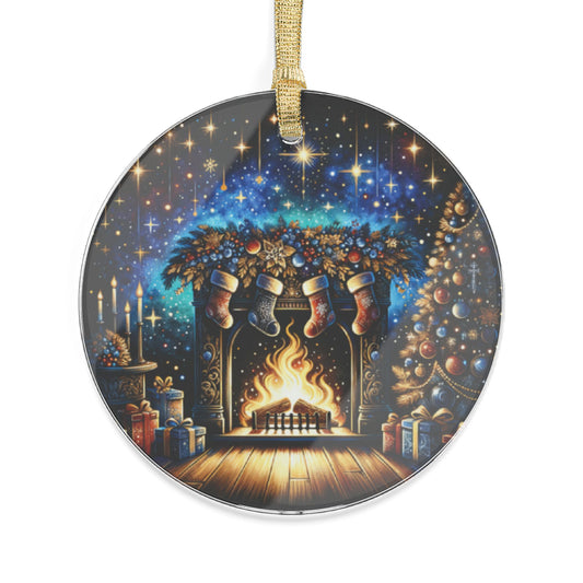 Acrylic Ornaments:  Starry Night Fireplace
