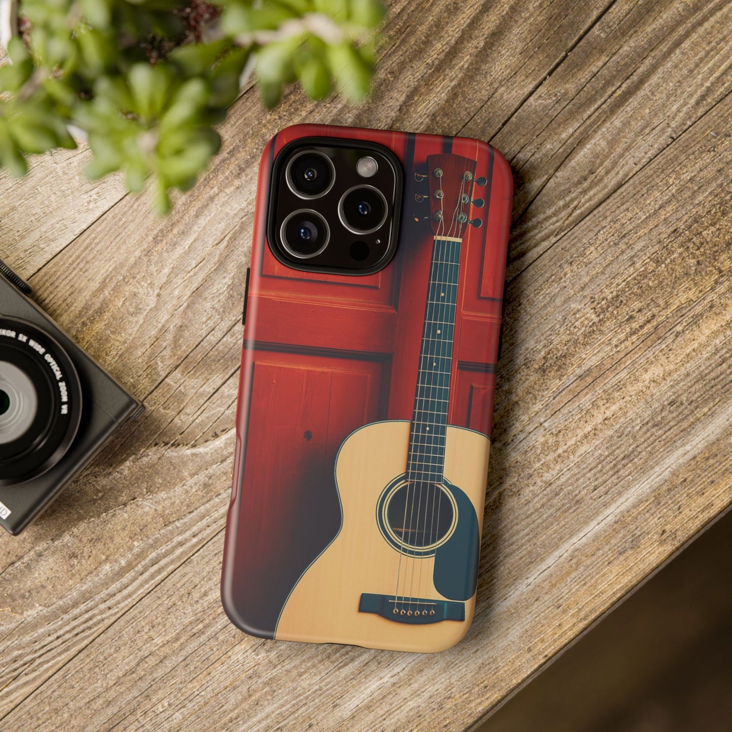 Guitar Phone Case, Tough Cases for Musicians, Unique Gift for Guitar Lovers, Music Themed Tech Accessory, Acoustic Guitar Design