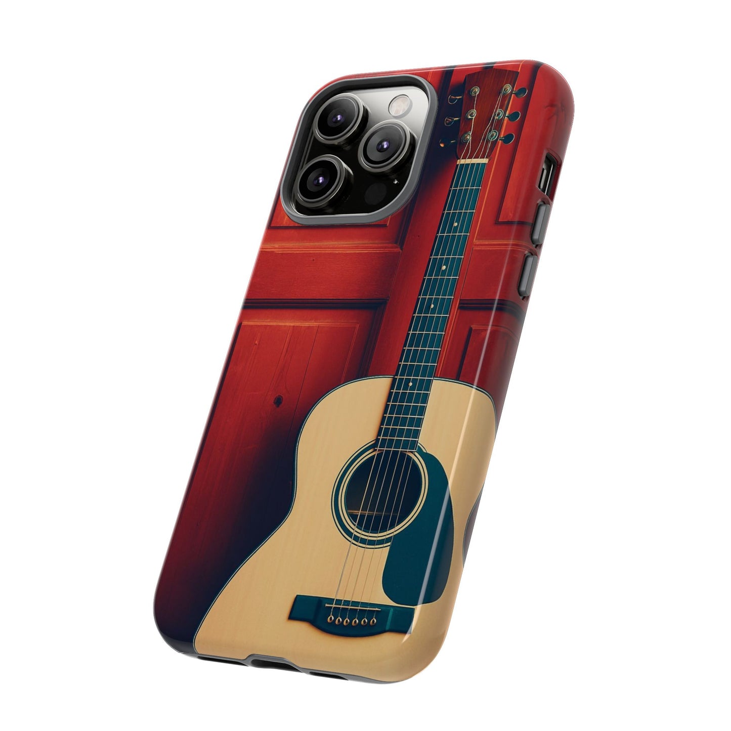 Guitar Phone Case, Tough Cases for Musicians, Unique Gift for Guitar Lovers, Music Themed Tech Accessory, Acoustic Guitar Design