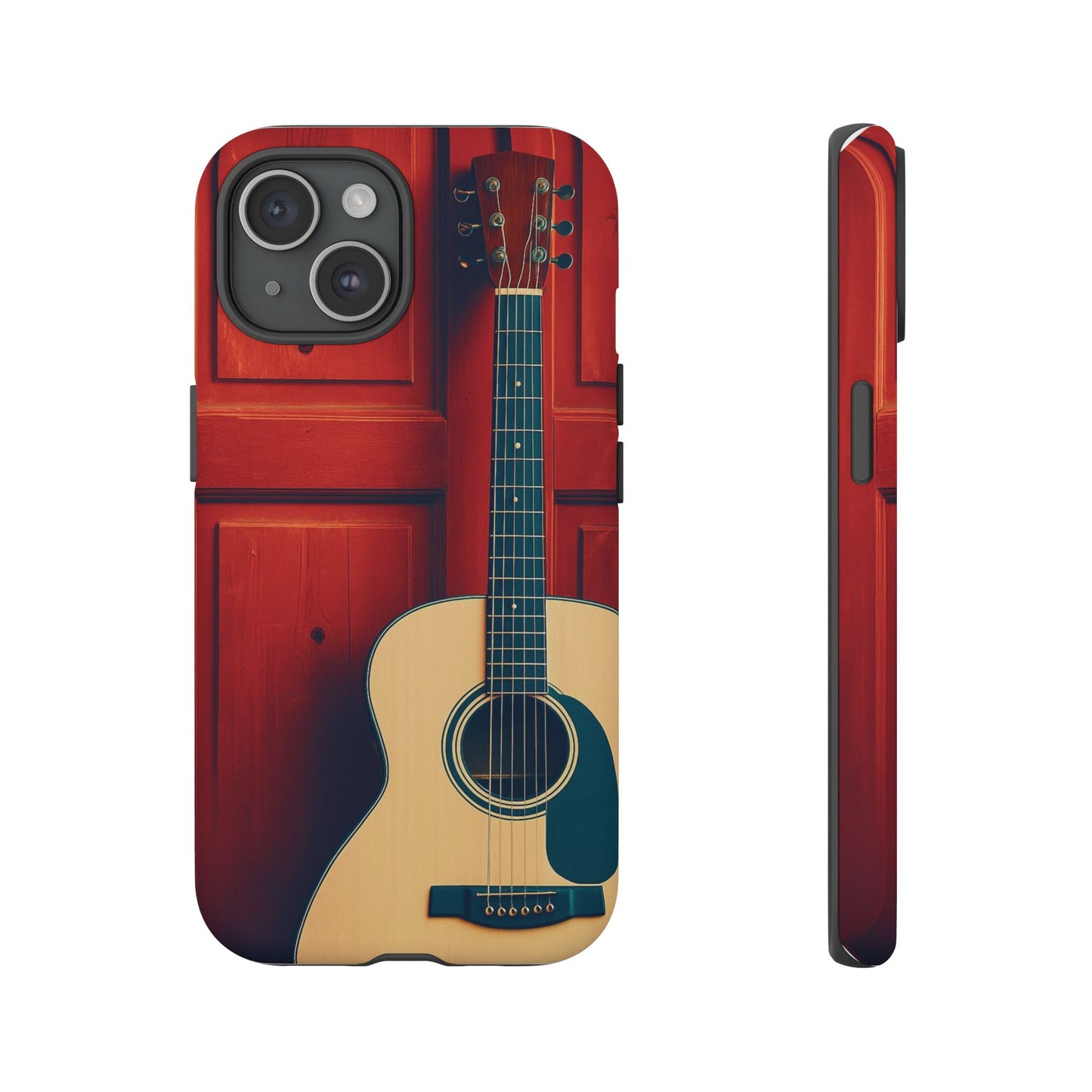 Guitar Phone Case, Tough Cases for Musicians, Unique Gift for Guitar Lovers, Music Themed Tech Accessory, Acoustic Guitar Design