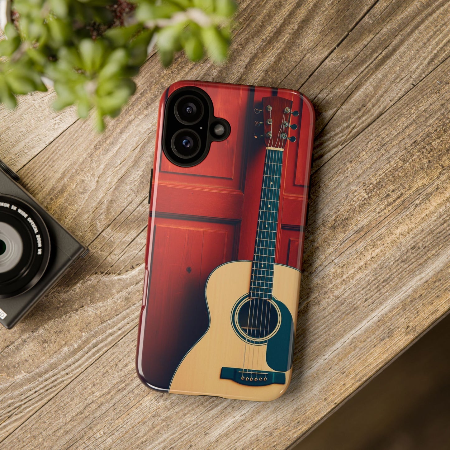 Guitar Phone Case, Tough Cases for Musicians, Unique Gift for Guitar Lovers, Music Themed Tech Accessory, Acoustic Guitar Design