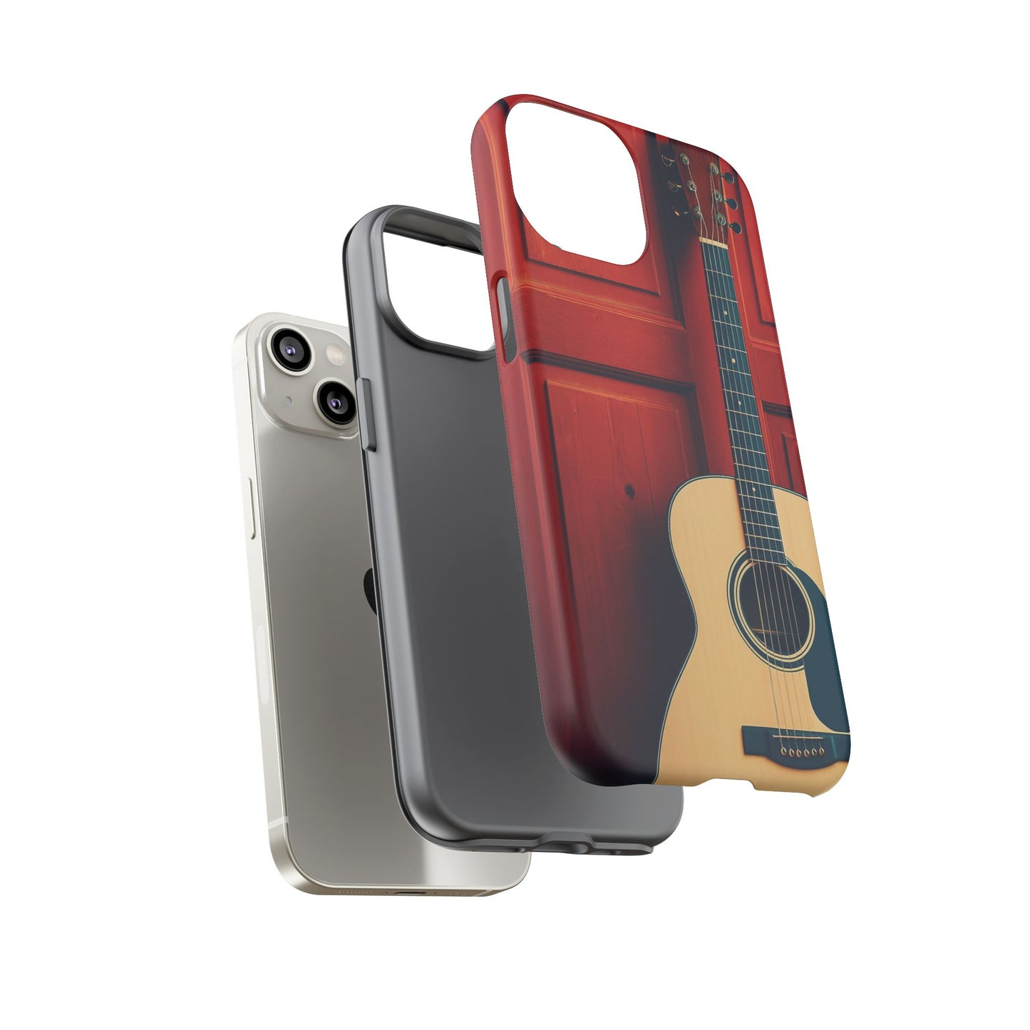 Guitar Phone Case, Tough Cases for Musicians, Unique Gift for Guitar Lovers, Music Themed Tech Accessory, Acoustic Guitar Design