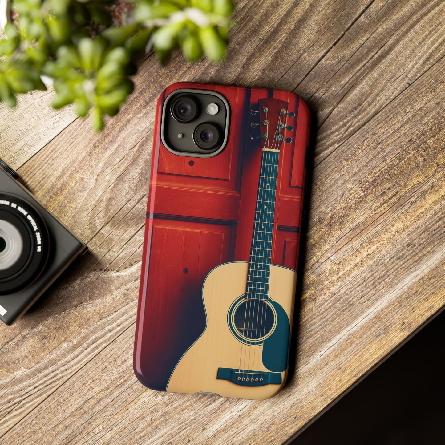 Guitar Phone Case, Tough Cases for Musicians, Unique Gift for Guitar Lovers, Music Themed Tech Accessory, Acoustic Guitar Design