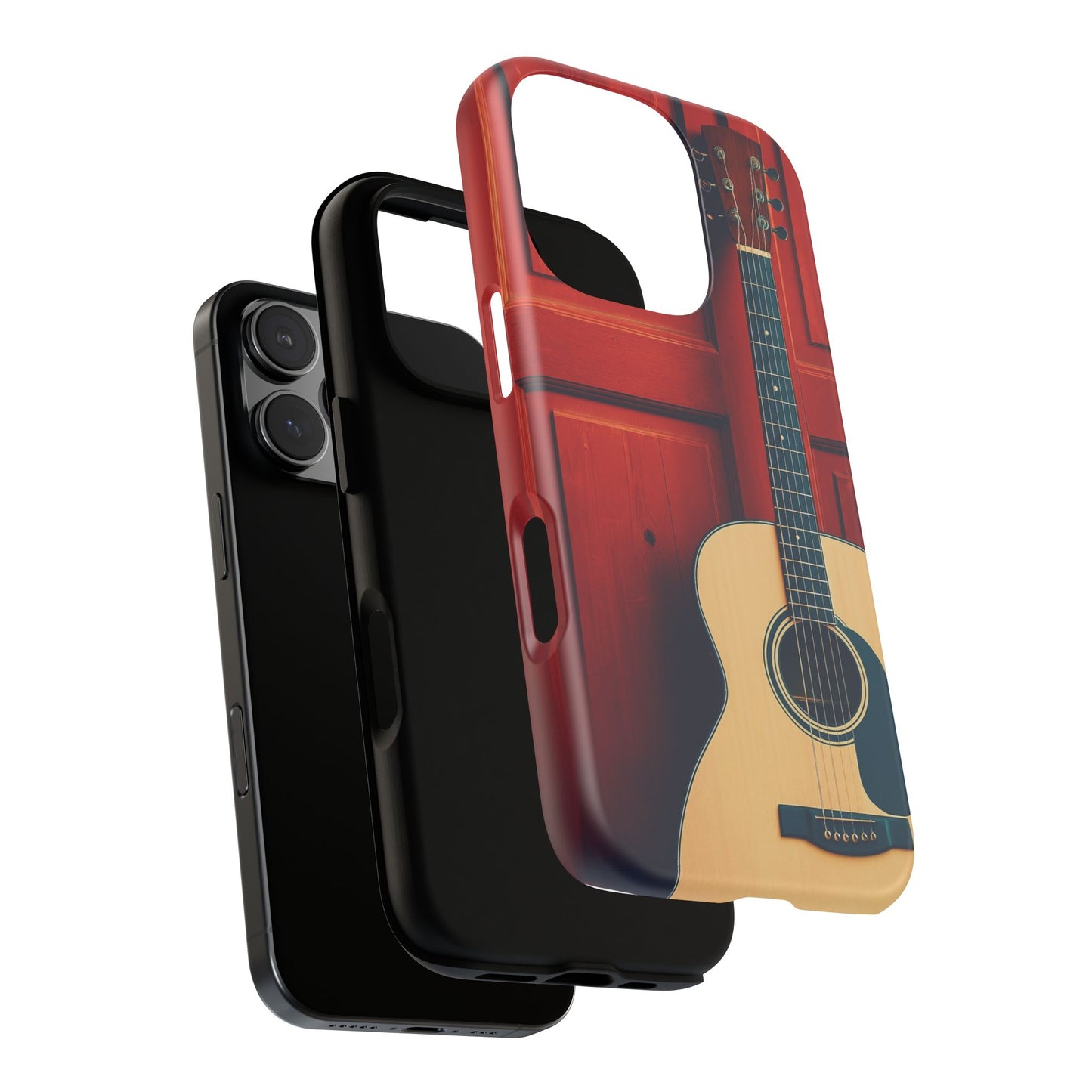 Guitar Phone Case, Tough Cases for Musicians, Unique Gift for Guitar Lovers, Music Themed Tech Accessory, Acoustic Guitar Design