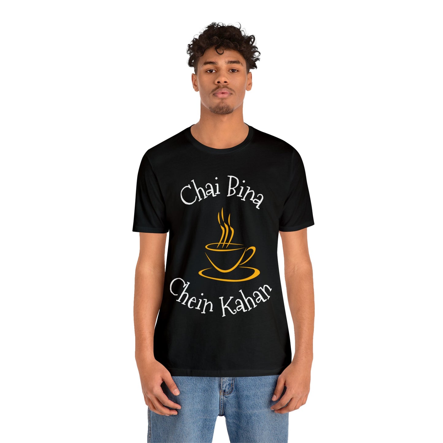 Desi Art - Chai Bina Chain Kahan Unisex Jersey Short Sleeve Tee