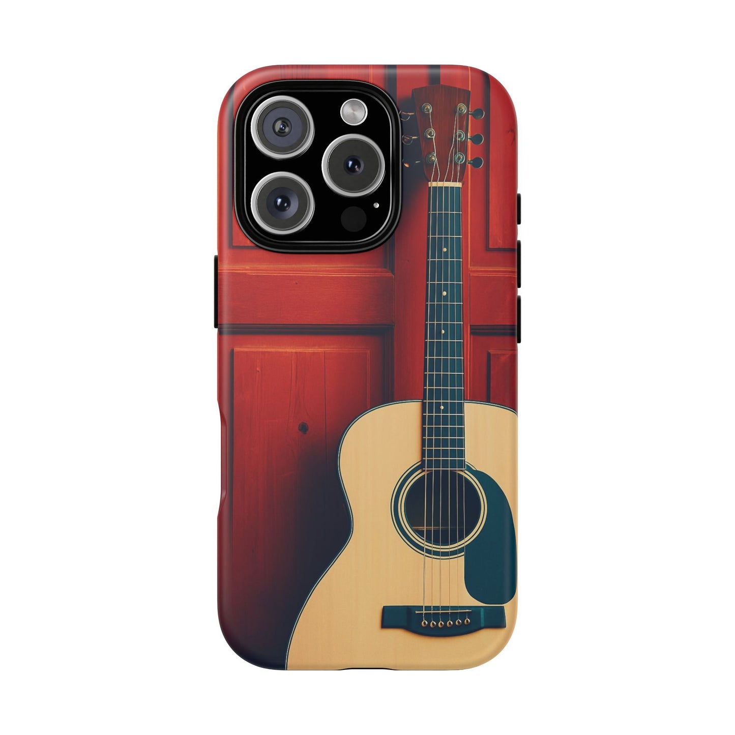 Guitar Phone Case, Tough Cases for Musicians, Unique Gift for Guitar Lovers, Music Themed Tech Accessory, Acoustic Guitar Design