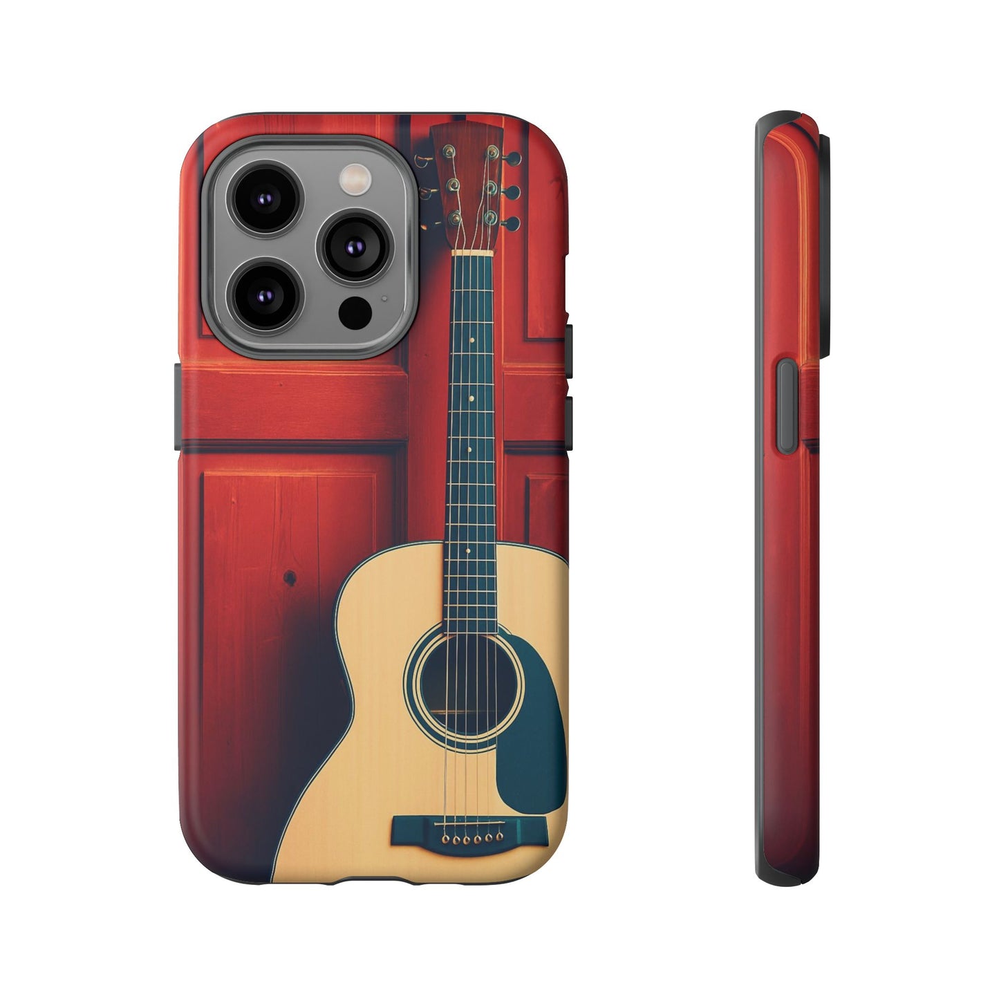 Guitar Phone Case, Tough Cases for Musicians, Unique Gift for Guitar Lovers, Music Themed Tech Accessory, Acoustic Guitar Design