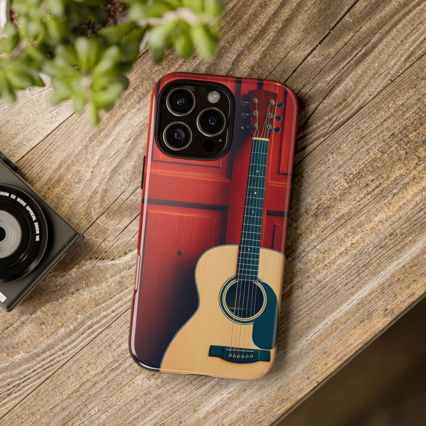 Guitar Phone Case, Tough Cases for Musicians, Unique Gift for Guitar Lovers, Music Themed Tech Accessory, Acoustic Guitar Design