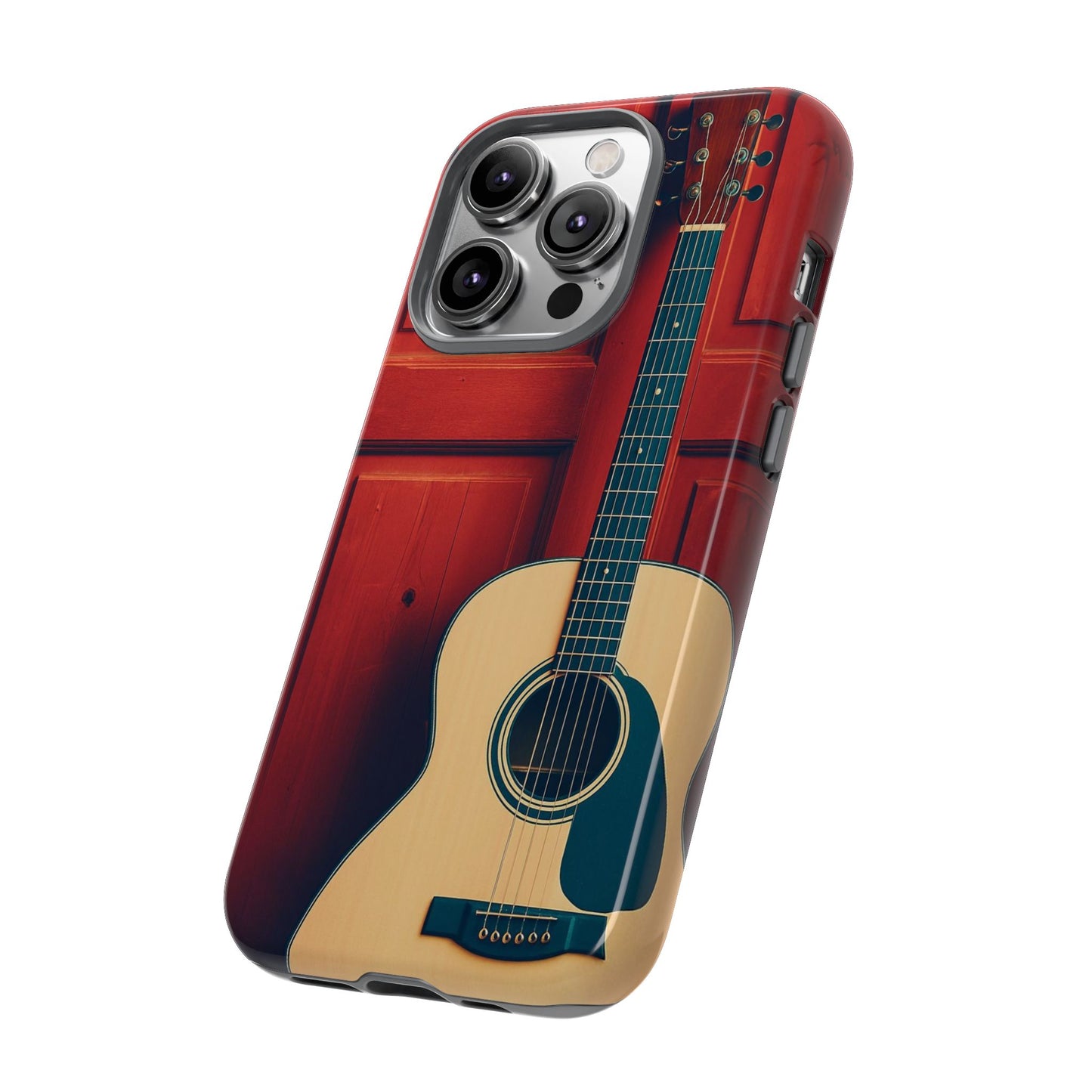 Guitar Phone Case, Tough Cases for Musicians, Unique Gift for Guitar Lovers, Music Themed Tech Accessory, Acoustic Guitar Design