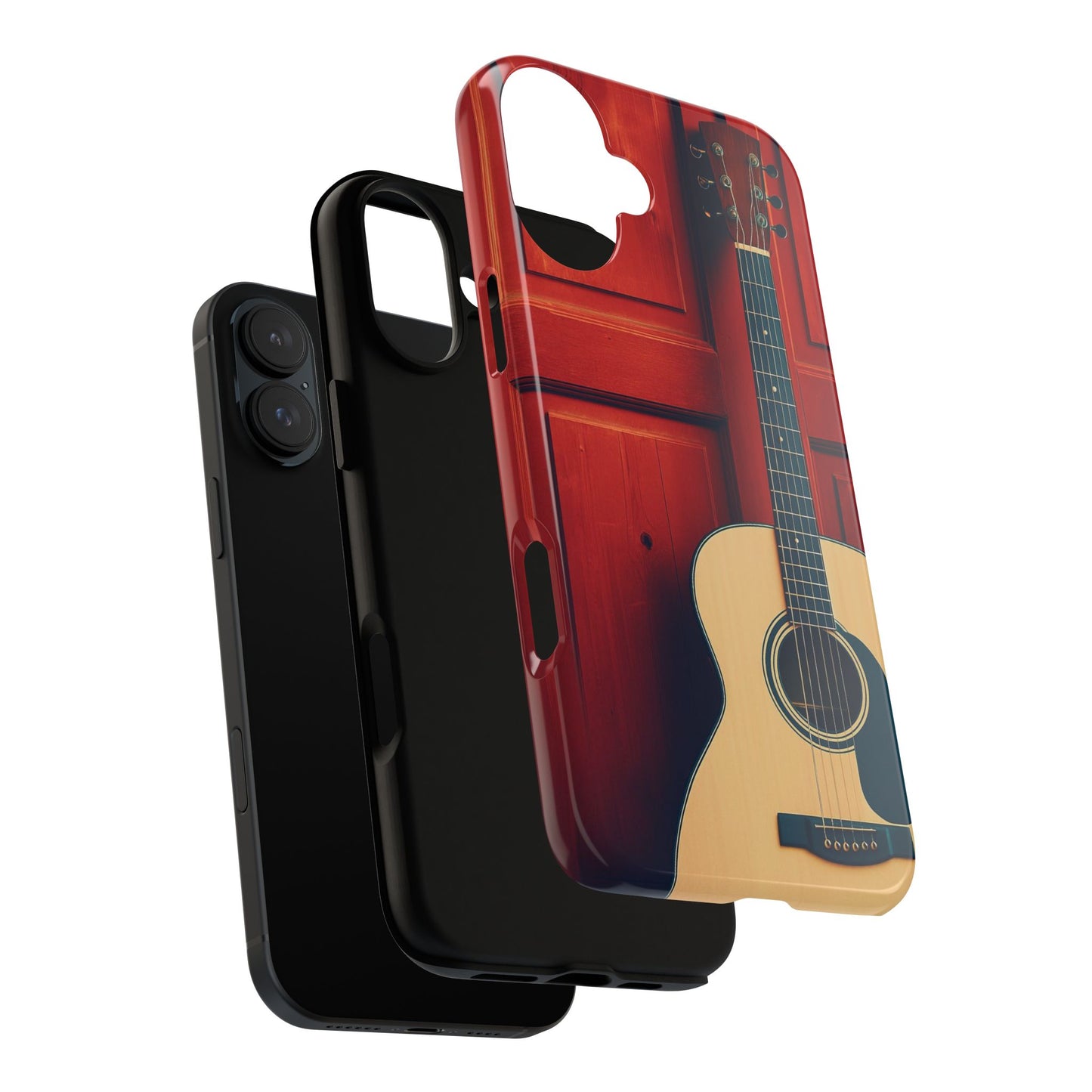 Guitar Phone Case, Tough Cases for Musicians, Unique Gift for Guitar Lovers, Music Themed Tech Accessory, Acoustic Guitar Design