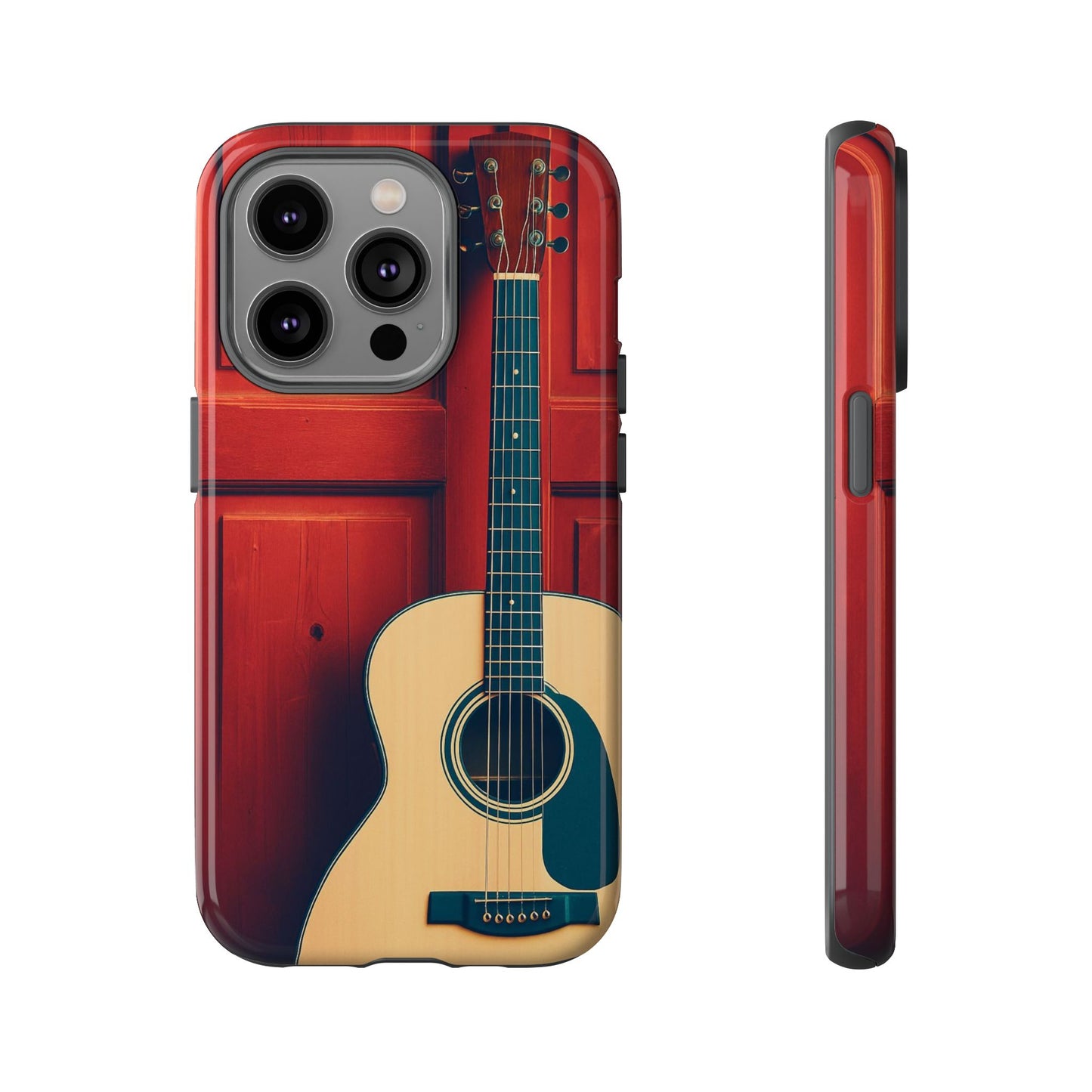 Guitar Phone Case, Tough Cases for Musicians, Unique Gift for Guitar Lovers, Music Themed Tech Accessory, Acoustic Guitar Design