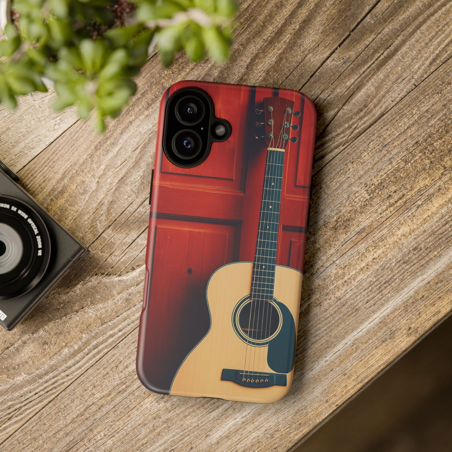 Guitar Phone Case, Tough Cases for Musicians, Unique Gift for Guitar Lovers, Music Themed Tech Accessory, Acoustic Guitar Design