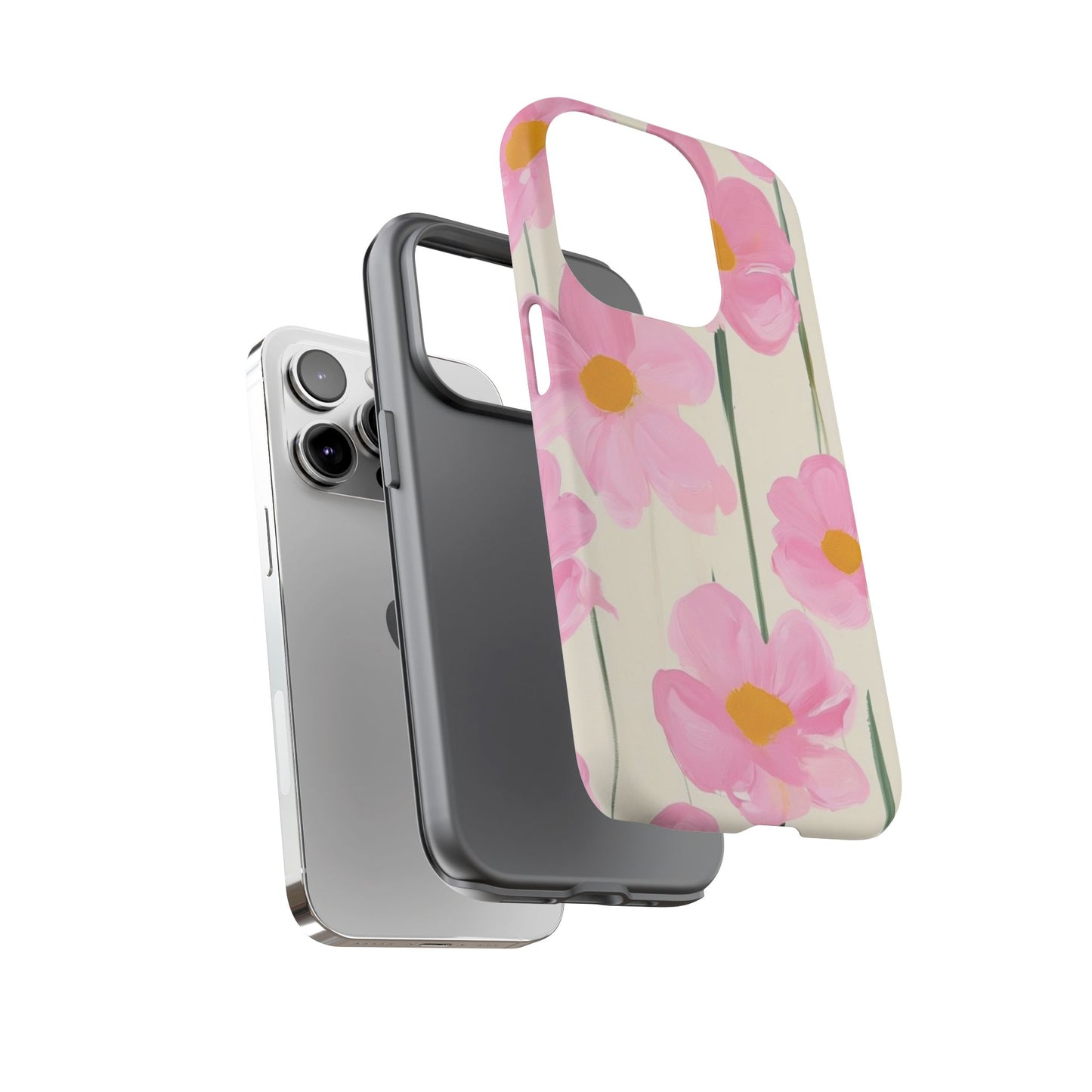 Floral Phone Case, Stylish Tough Case for iPhone, Protective Cover, Gifts for Her, Spring Vibes, Flower Design /