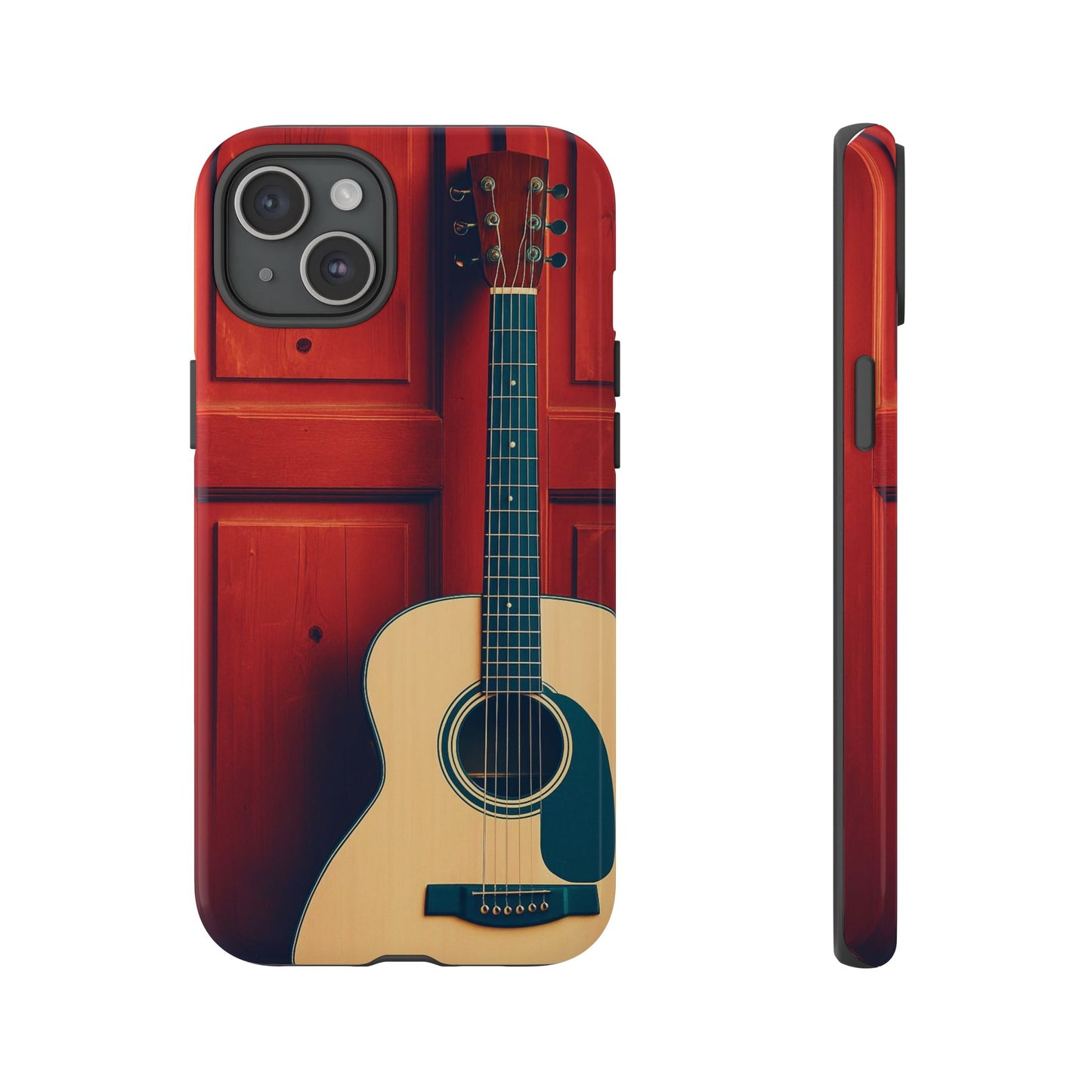Guitar Phone Case, Tough Cases for Musicians, Unique Gift for Guitar Lovers, Music Themed Tech Accessory, Acoustic Guitar Design