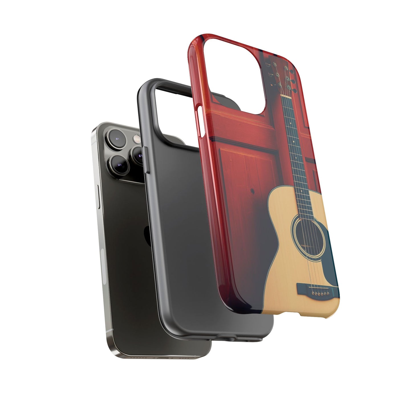 Guitar Phone Case, Tough Cases for Musicians, Unique Gift for Guitar Lovers, Music Themed Tech Accessory, Acoustic Guitar Design
