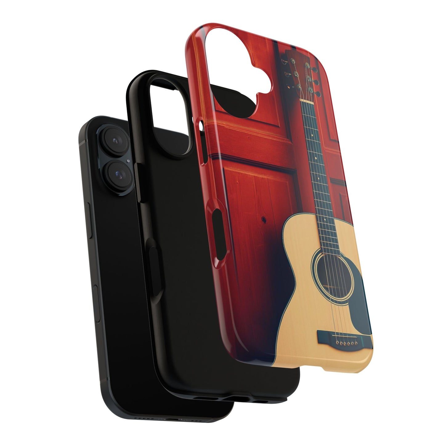 Guitar Phone Case, Tough Cases for Musicians, Unique Gift for Guitar Lovers, Music Themed Tech Accessory, Acoustic Guitar Design